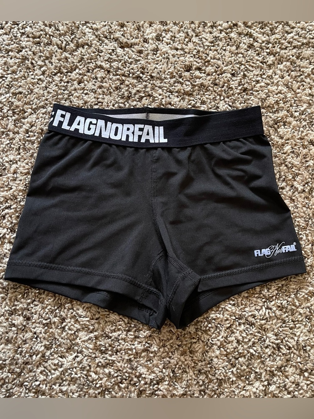 Flag Nor Fail Women's Black Mini Athletic Booty Shorts Size XS Weightlifting